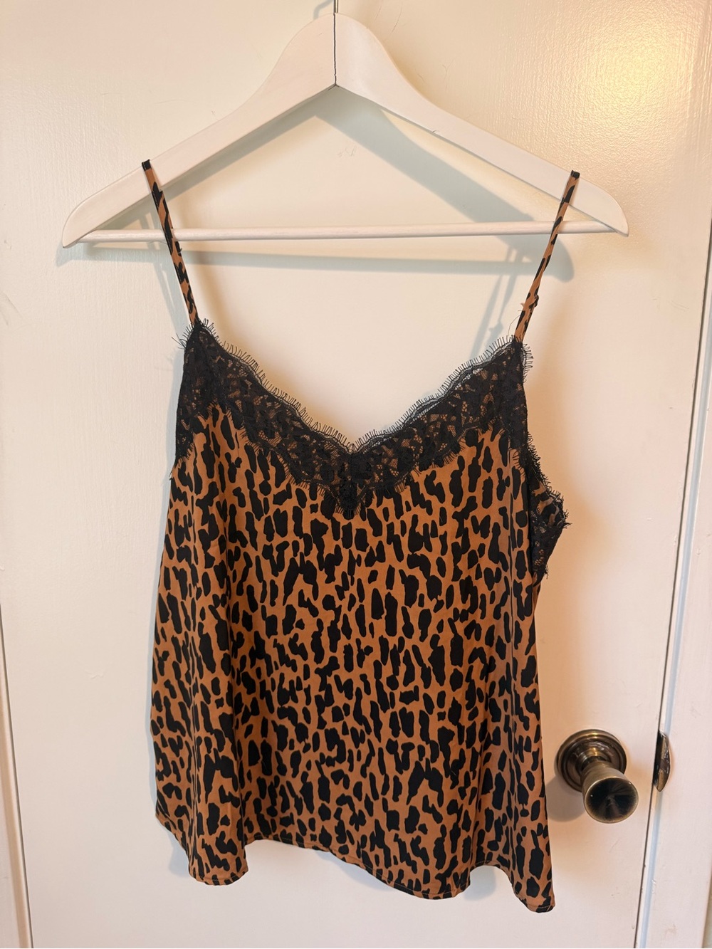 BP by Nordstrom Leopard Print Lace Trim Cami